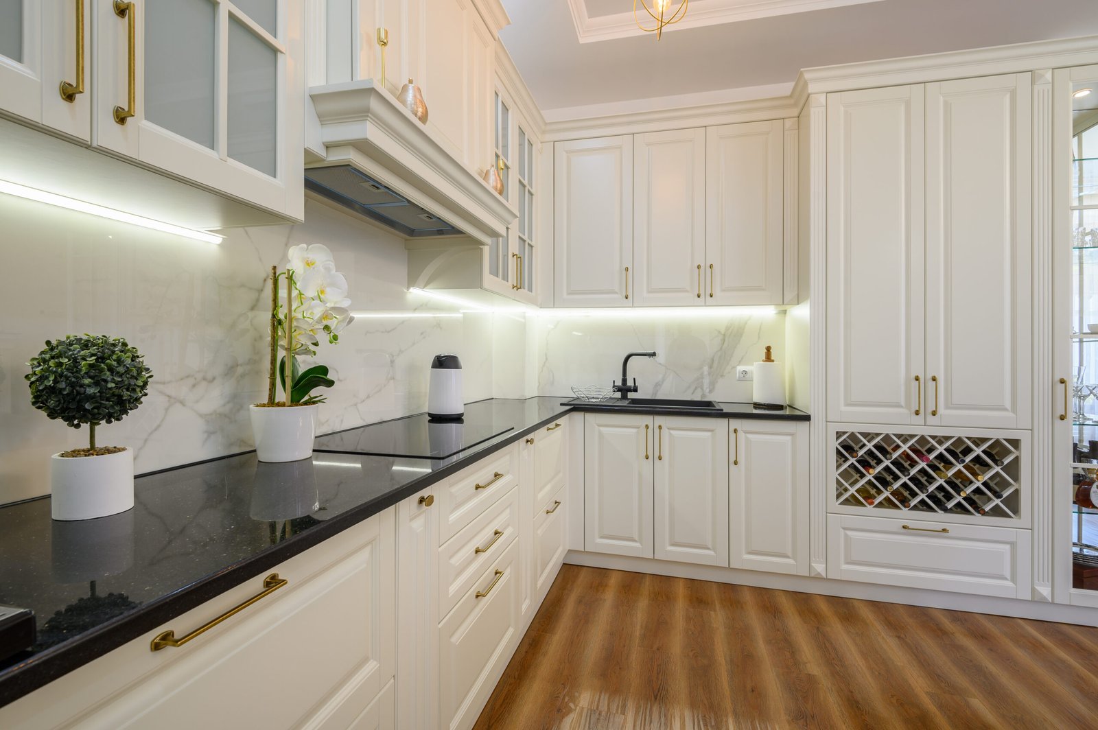 White luxiry modern classic kitchen furniture